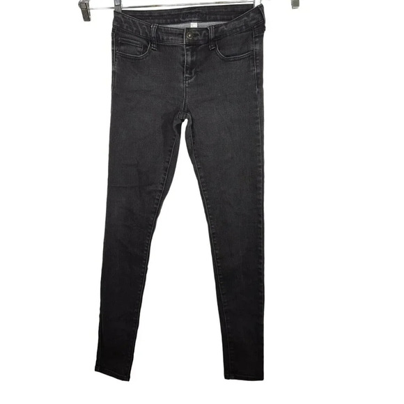 Decree Faded Black Skinny Jeans Jeggings Juniors Size 7 Zipper Fly - Picture 1 of 7